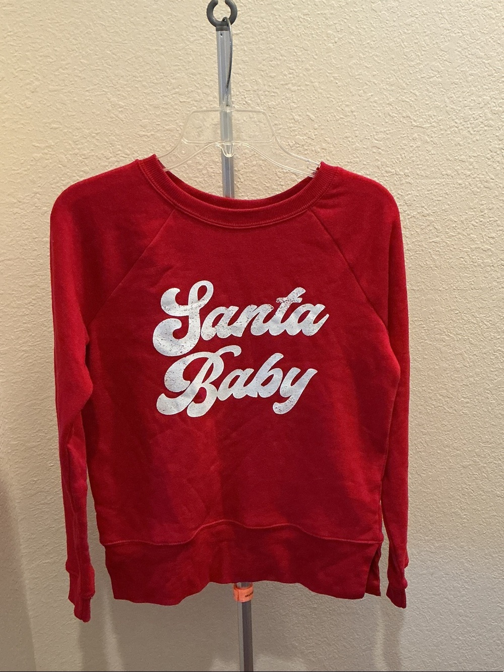 Grayson Threads Red Sweatshirt with White 'Santa Baby' Script
